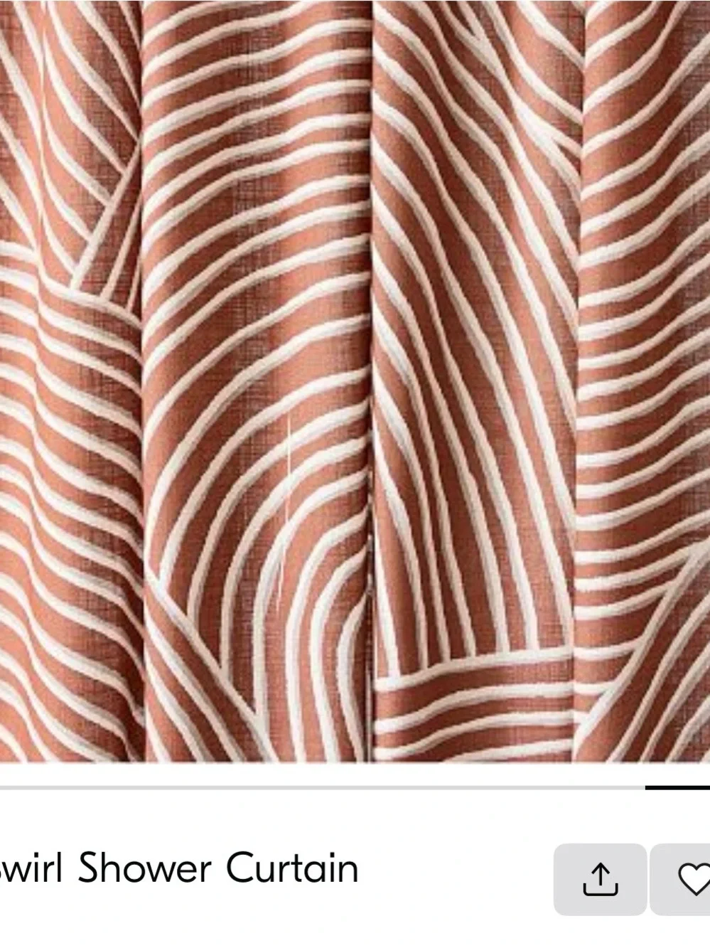 West Elm Blush Swirl Shower Curtain